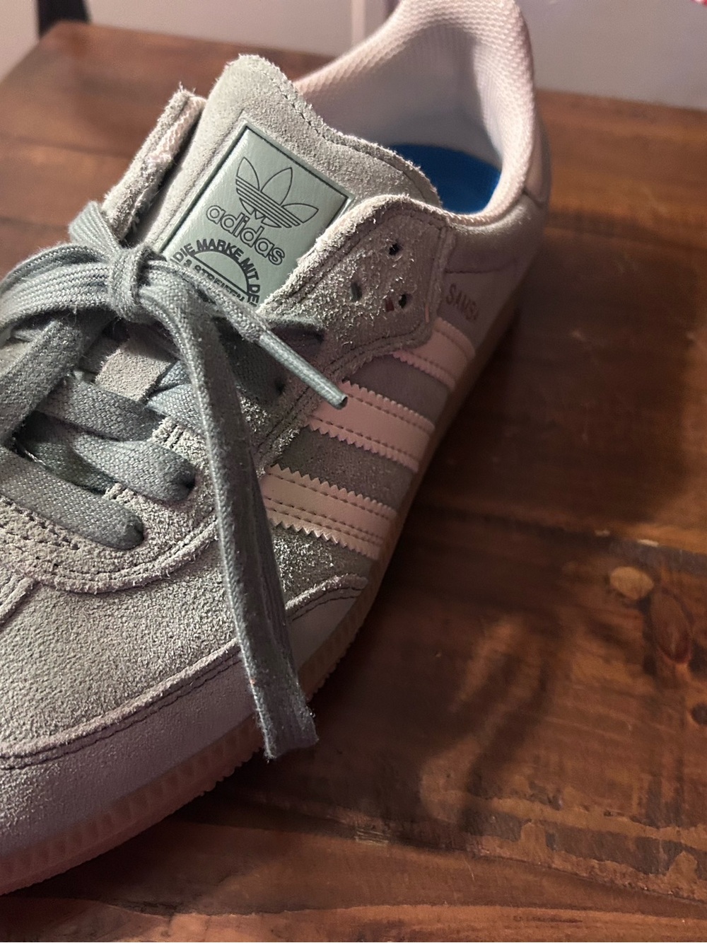 adidas Kids Gazelle Suede Sneakers in Gray and Light Pink